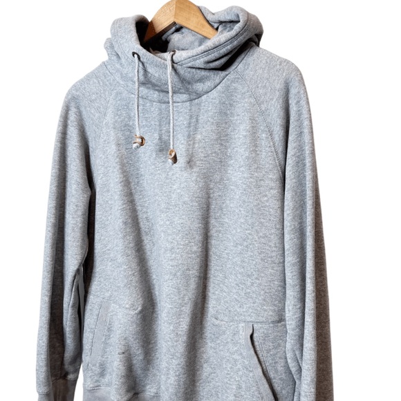 Tentree Basic Heather Grey Hooded Drawstring Sweatshirt - Picture 8 of 14